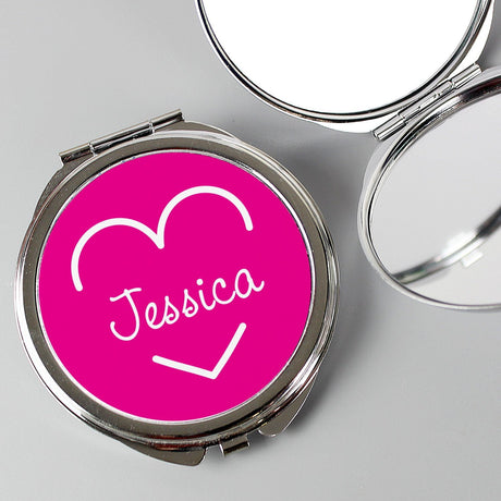 Personalised Pink Name Compact Mirror - Compact Mirrors at Gift Moments