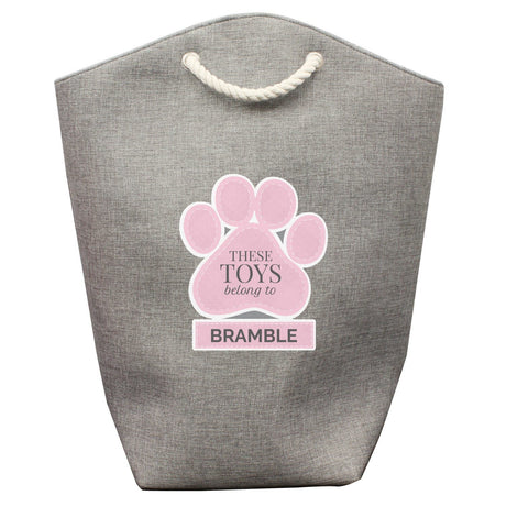 Personalised Pink Paw Print Storage Bag - Storage at Gift Moments