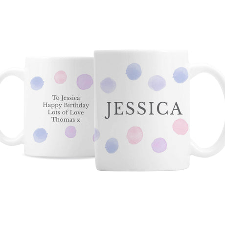 Personalised Pink Spot Mug - Mugs at Gift Moments