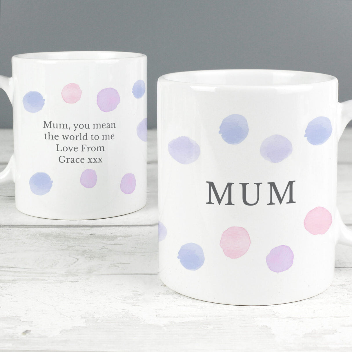 Personalised Pink Spot Mug - Mugs at Gift Moments