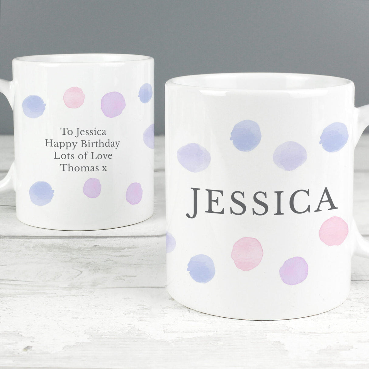 Personalised Pink Spot Mug - Mugs at Gift Moments