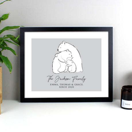 Personalised Polar Bear Family Print: 3 - Framed Prints By Gift Moments