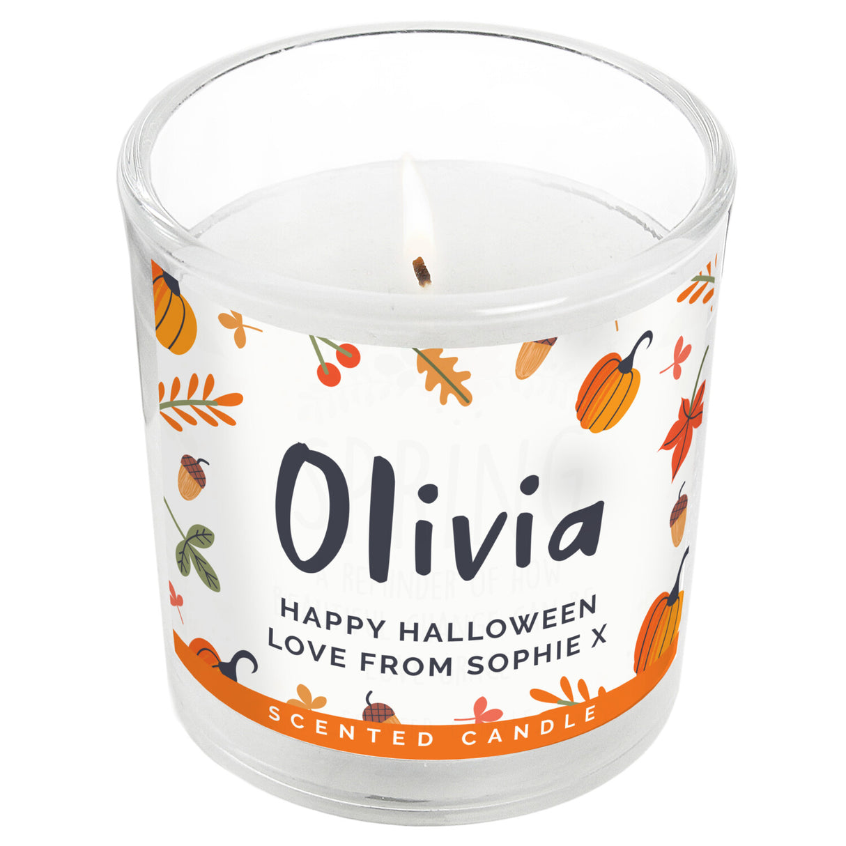 Personalised Pumpkin Scented Jar Candle - Candles at Gift Moments