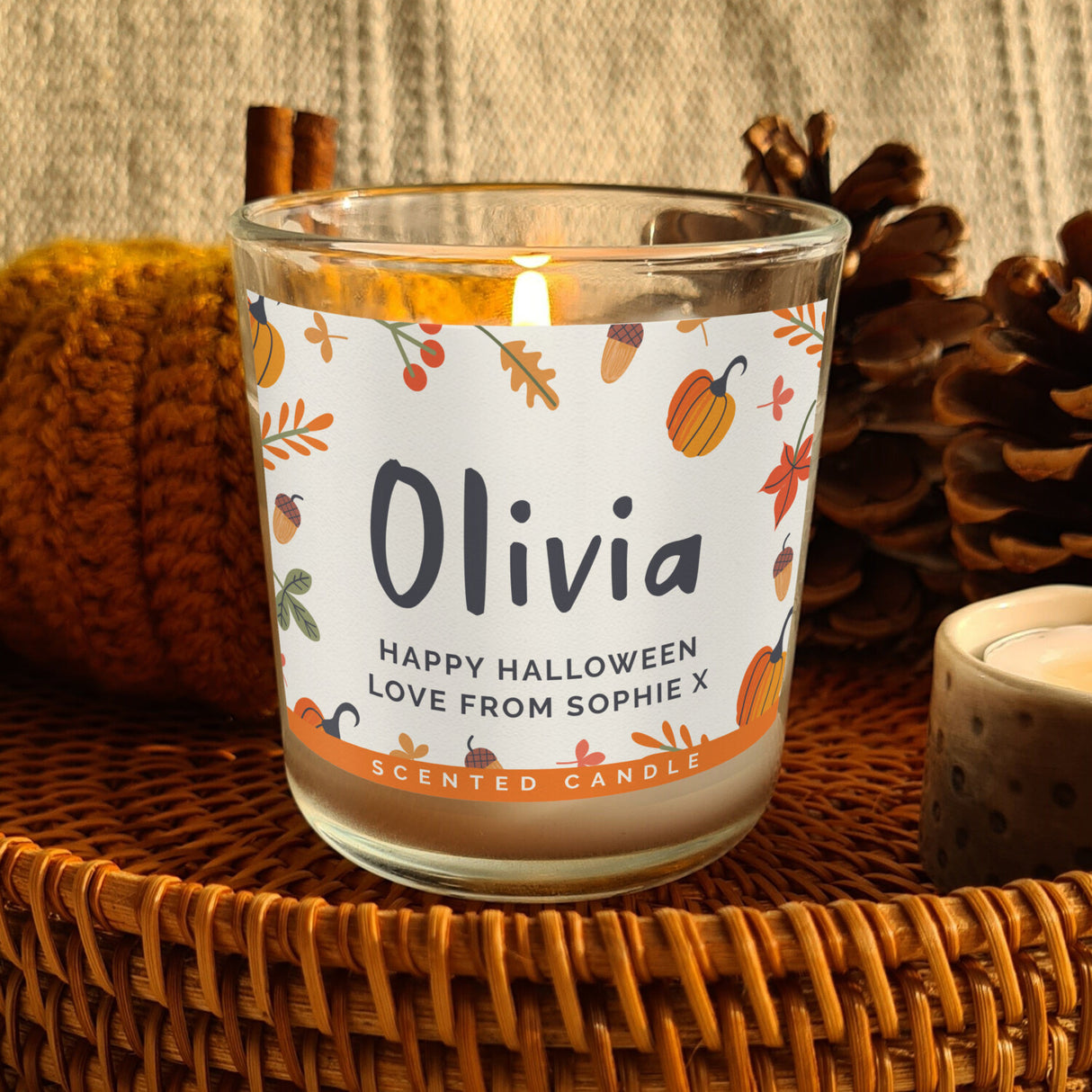 Personalised Pumpkin Scented Jar Candle - Candles at Gift Moments