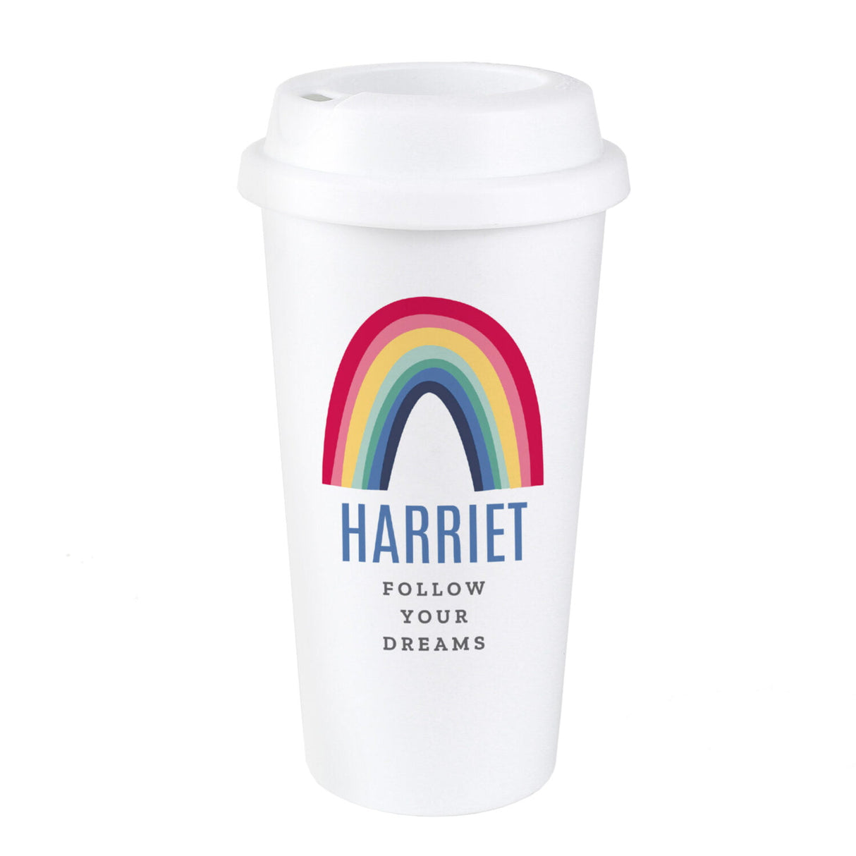 Personalised Rainbow Insulated Travel Cup: 5 - Travel Mugs By Gift Moments