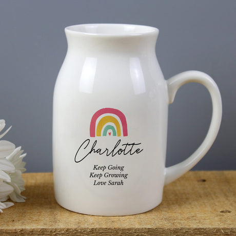 Personalised Rainbow Flower Jug Vase - Vases at Gift Moments