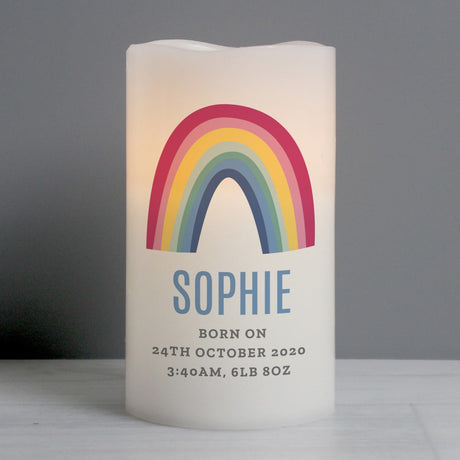 Personalised Rainbow LED Candle - LED Lighting at Gift Moments