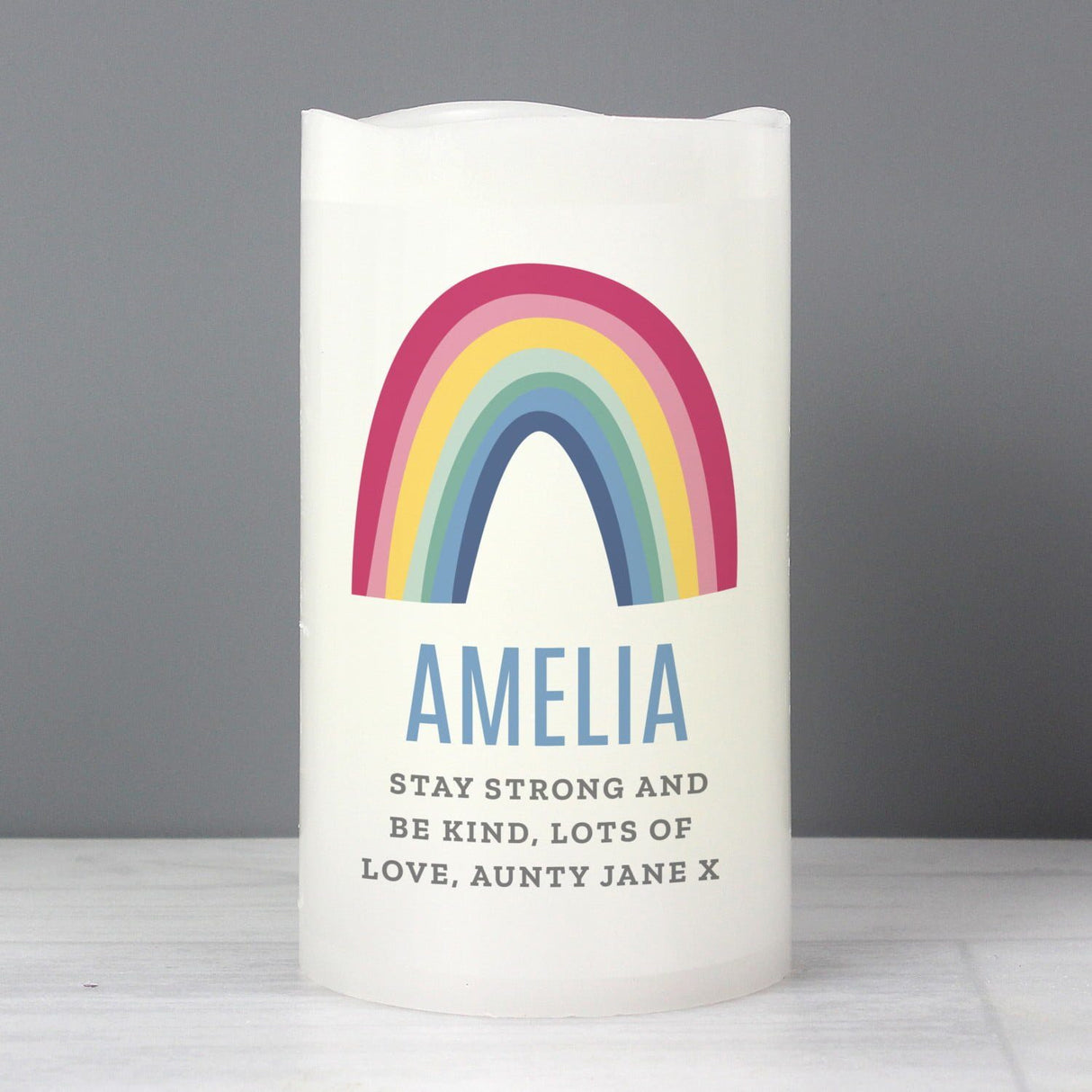 Personalised Rainbow LED Candle - LED Lighting at Gift Moments