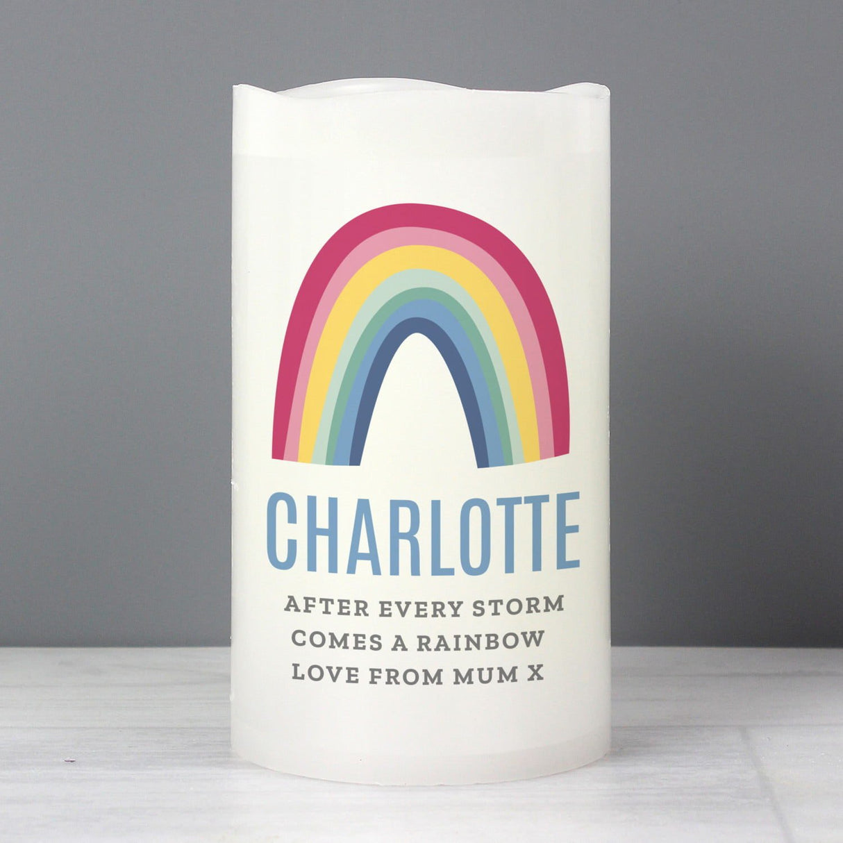 Personalised Rainbow LED Candle - LED Lighting at Gift Moments