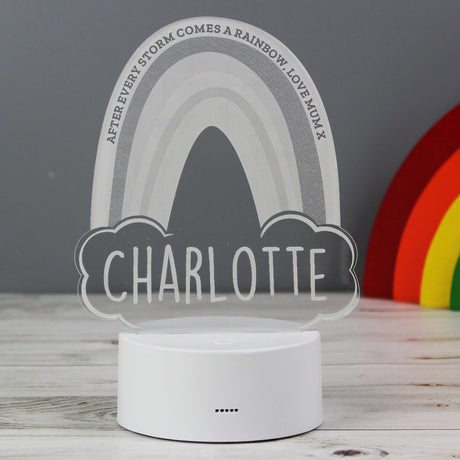 Personalised Rainbow LED Colour Changing Night Light - LED Lighting at Gift Moments