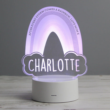 Personalised Rainbow LED Colour Changing Night Light - LED Lighting at Gift Moments