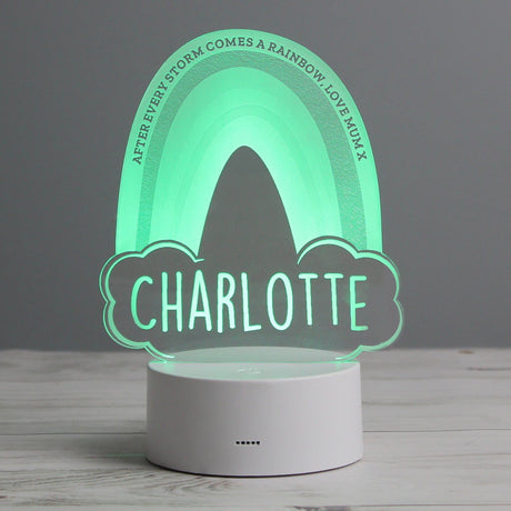 Personalised Rainbow LED Colour Changing Night Light - LED Lighting at Gift Moments