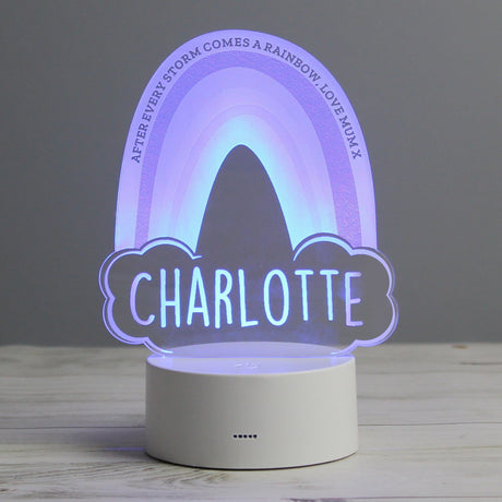 Personalised Rainbow LED Colour Changing Night Light - LED Lighting at Gift Moments