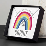 Personalised Rainbow Sentiment Silver Tone Necklace and Box - Necklaces at Gift Moments