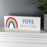 Personalised Rainbow Wooden Block Sign - Signs & Plaques at Gift Moments