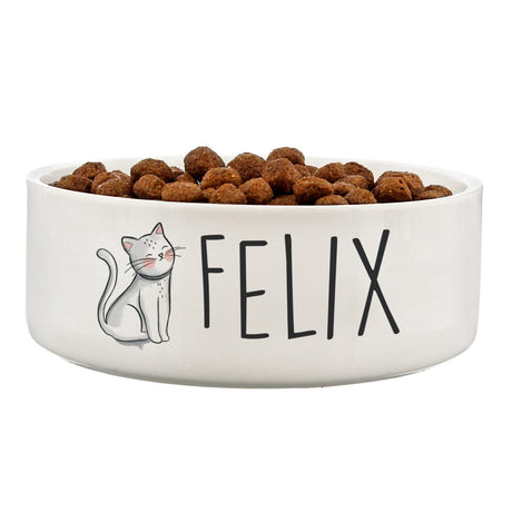 Scribble Cat Medium Pet Bowl - Gift Moments