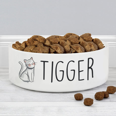 Scribble Cat Medium Pet Bowl - Gift Moments