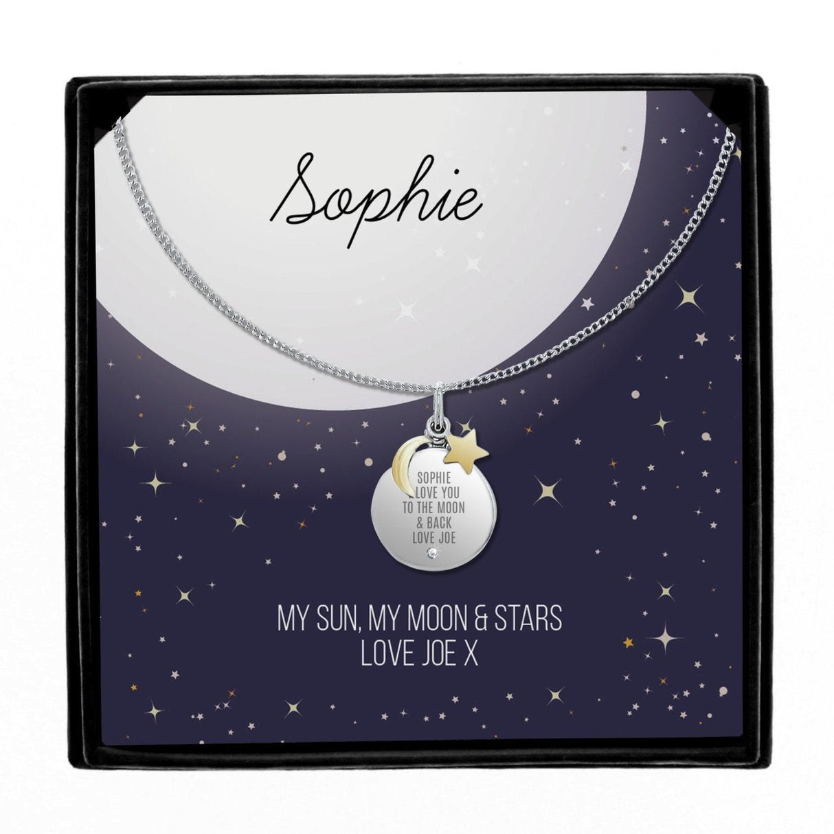 Personalised Sentiment Disc Necklace and Box - Necklaces at Gift Moments