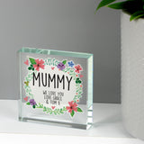 Personalised Floral Crystal Keepsake Token: 3 - Crystal Tokens By Gift Moments