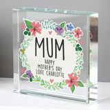 Personalised Floral Crystal Keepsake Token: 2 - Crystal Tokens By Gift Moments