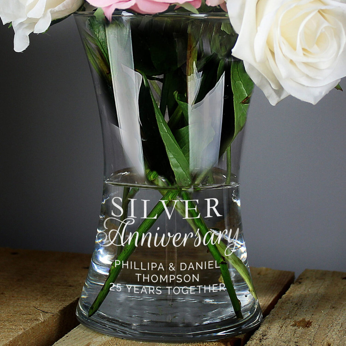 Silver Anniversary' Glass Vase - Gift Moments