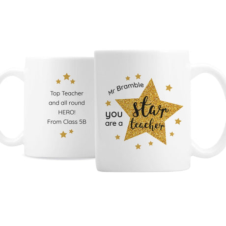 Personalised Star Teacher's Mug - Mugs at Gift Moments