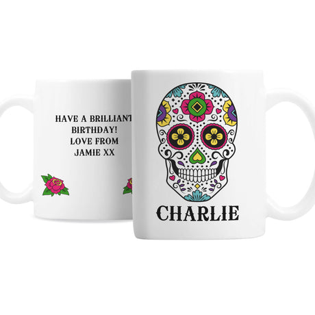 Personalised Sugar Skull Mug - Mugs at Gift Moments