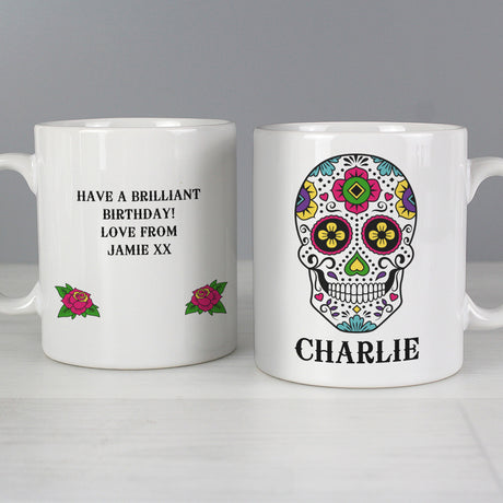 Personalised Sugar Skull Mug - Mugs at Gift Moments