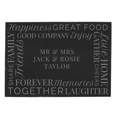 Personalised 'Together' Slate Placemat - Placemats at Gift Moments