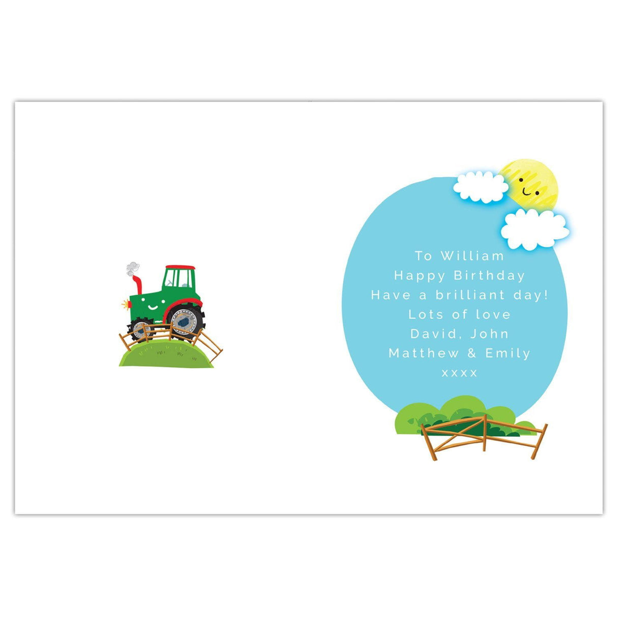 Personalised Tractor Birthday Card - Greeting Cards at Gift Moments