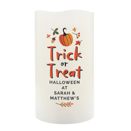 Personalised Trick or Treat LED Candle - LED Lighting at Gift Moments