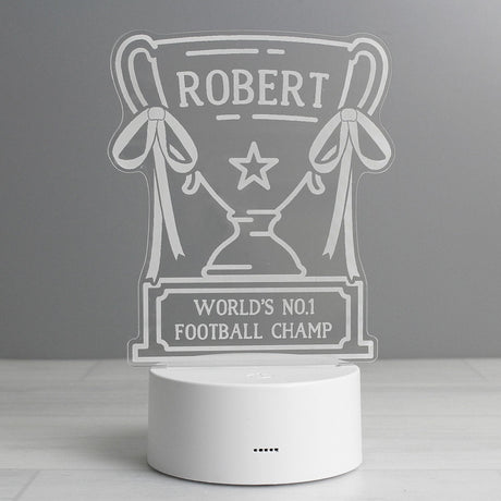 Personalised Trophy LED Colour Changing Night Light - LED Lighting at Gift Moments