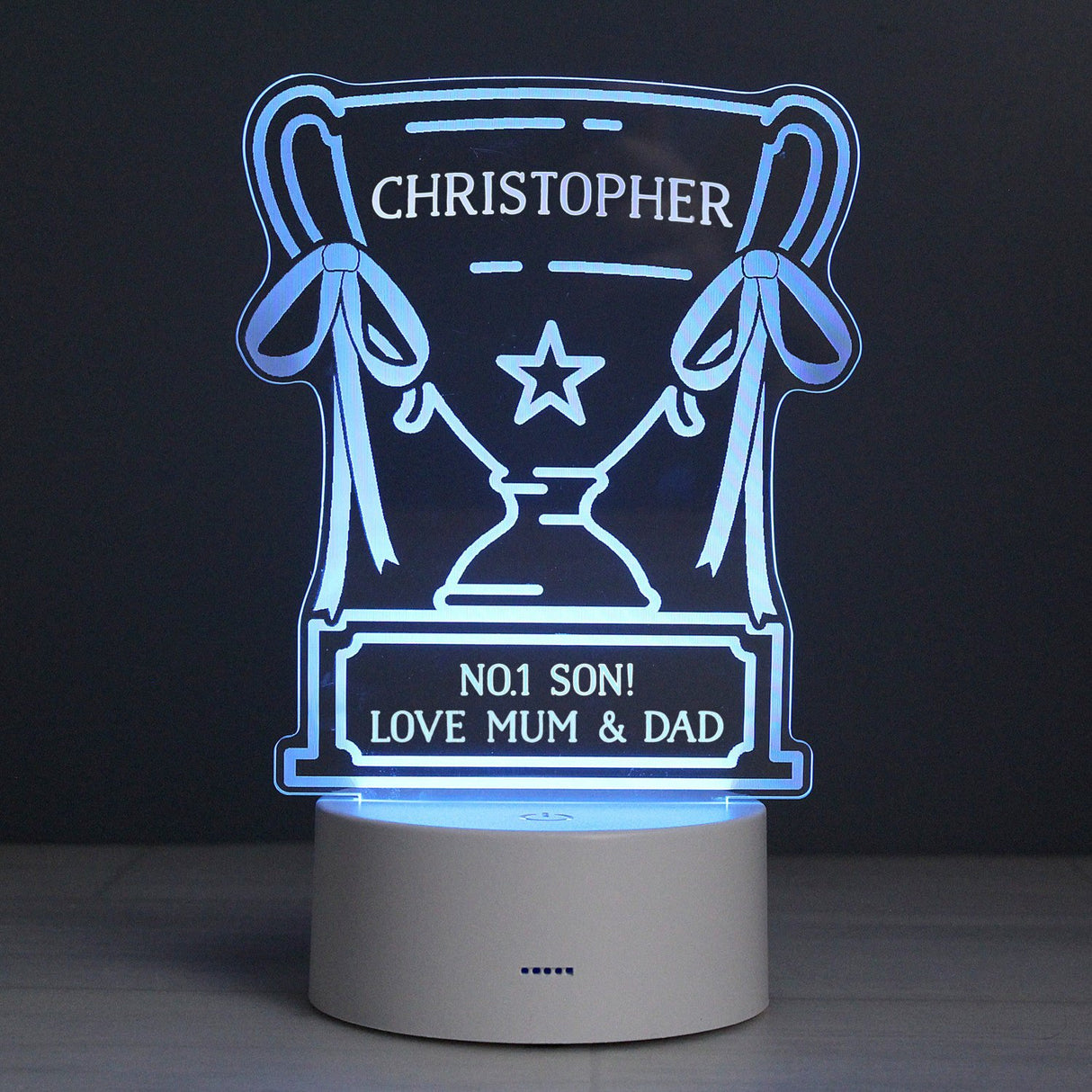 Personalised Trophy LED Colour Changing Night Light - LED Lighting at Gift Moments