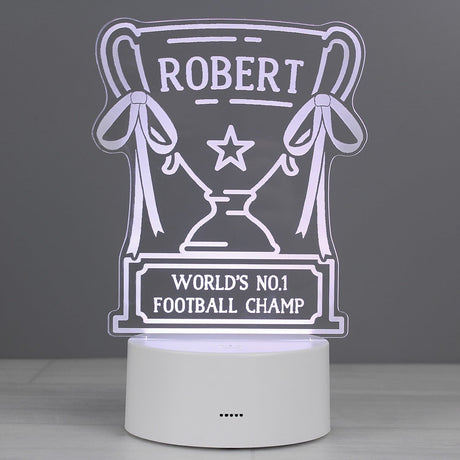 Personalised Trophy LED Colour Changing Night Light - LED Lighting at Gift Moments