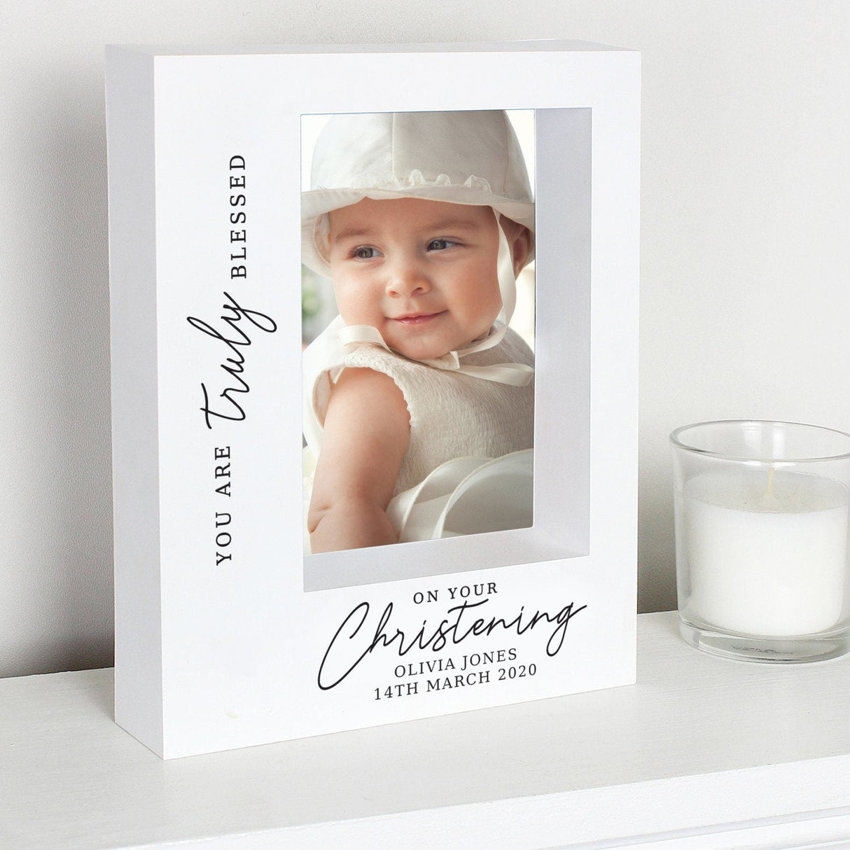 Truly Blessed' Christening 5x7 Box Photo Frame - Gift Moments