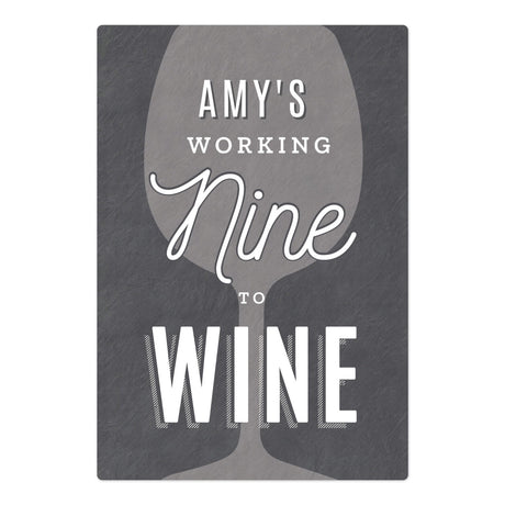 Personalised Nine to Wine Metal Sign: 3 - Signs & Plaques By Gift Moments