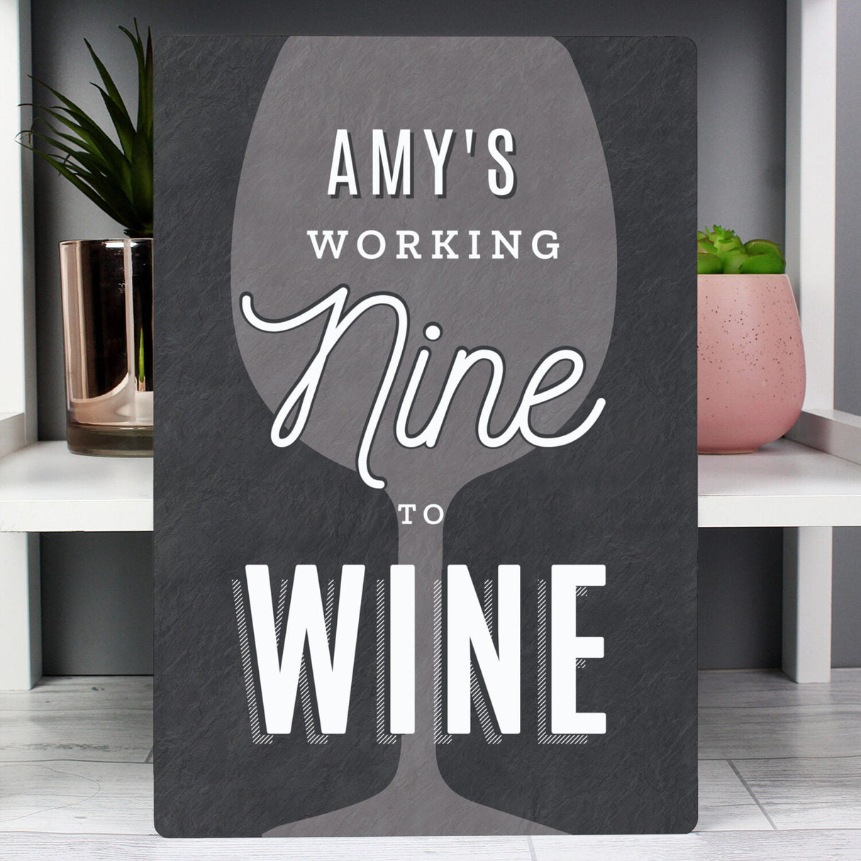 Personalised Working Nine to Wine Metal Sign - Signs & Plaques at Gift Moments