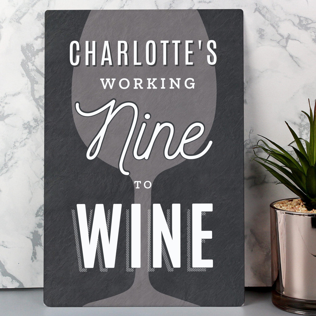 Personalised Working Nine to Wine Metal Sign - Signs & Plaques at Gift Moments