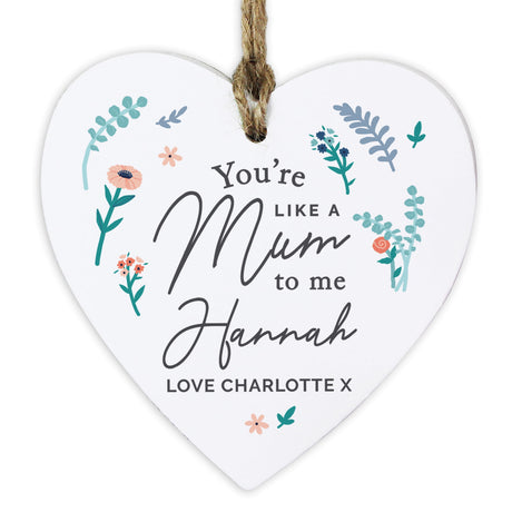 Personalised Wooden Heart Mum Decoration: 3 - Signs & Plaques By Gift Moments